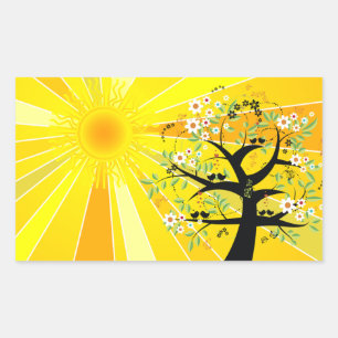 Whimsical Sunshine and Tree Sticker