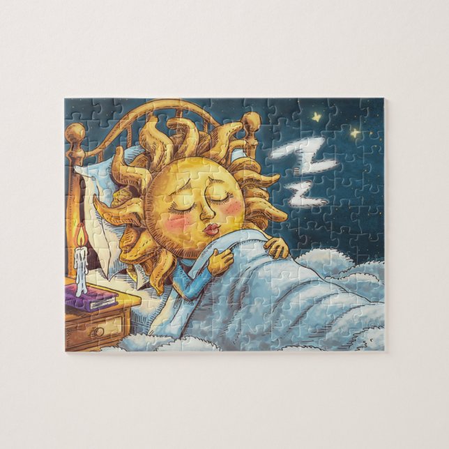 whimsical sunshine in bed asleep jigsaw puzzle (Horizontal)