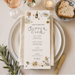 Whimsical Supper Club Dinner Party Menu