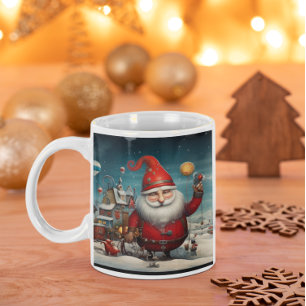 Whimsical Surrealist Santa Claus 2 Mug