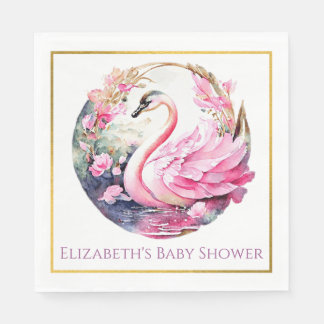 Whimsical Swan Paper Napkins