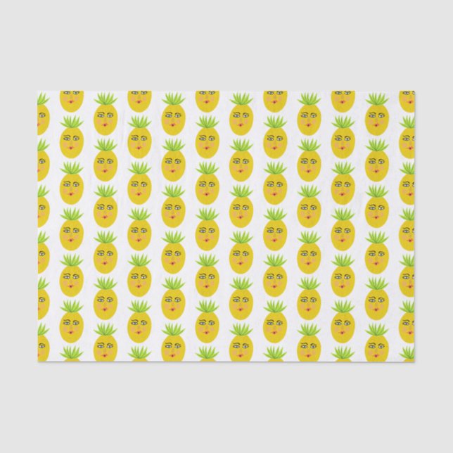 Whimsical Sweet Pineapple Gift Tissue Paper (Front)