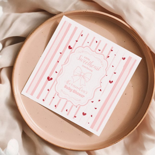 Whimsical Sweetheart Valentine's Day Baby Shower Napkin (Creator Uploaded)
