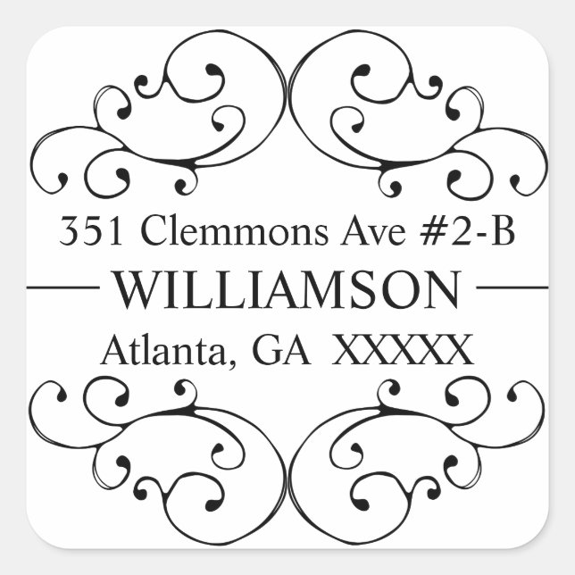 Whimsical Swirl Return Address Label Seal - (Front)