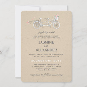Whimsical Tandem Bicycle - Wedding Invitation