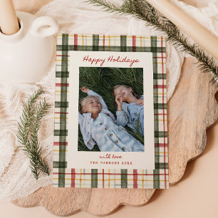 Whimsical Tartan Photo Holiday Card