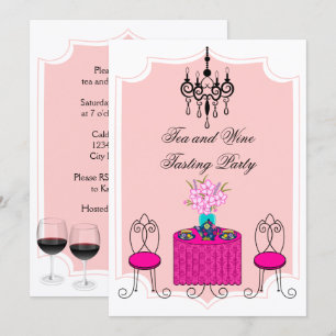 Whimsical Tea and Wine Tasting Party Invitation