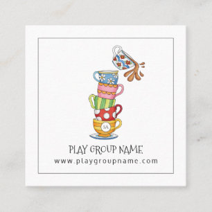 Whimsical Tea Cups Mom Play Group Custom Calling Card
