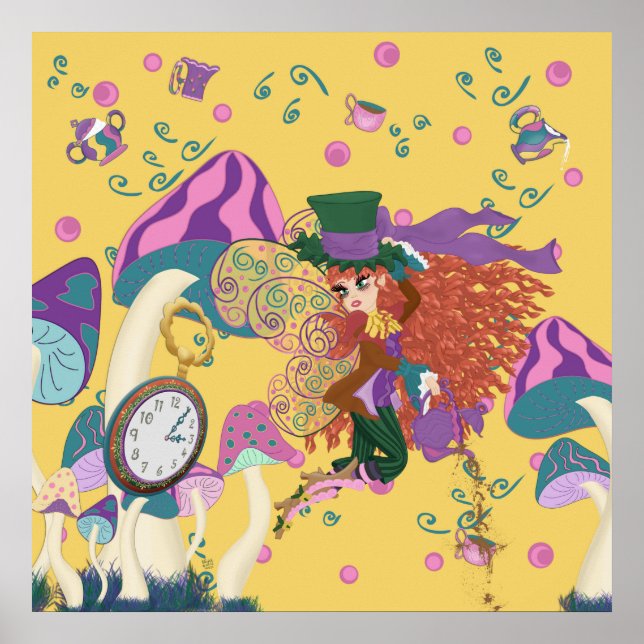 Whimsical Tea Party Fairy Parody Print (Front)