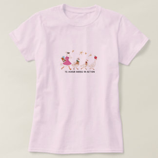 Whimsical Teacher Goose in Action & Student Geese  T-Shirt