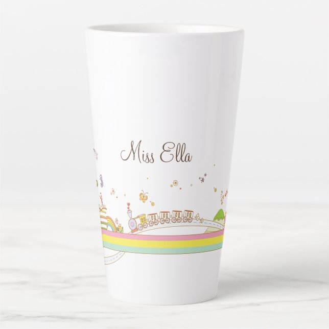 Whimsical Teacher's Scene Personalized Latte Mug (Front)