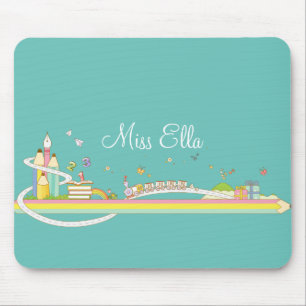 Whimsical Teacher's Scene Personalized Mouse Pad