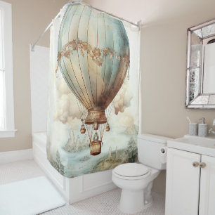 Whimsical Teal Hot Air Balloon Antique