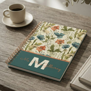 Whimsical Teal Terracotta Vintage Teacher Planner