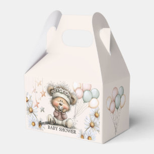 Whimsical Teddy Bear Baby Shower Favor Box