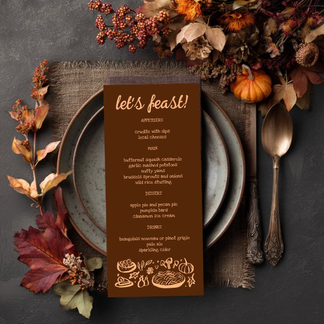 Whimsical Thanksgiving Friendsgiving Holiday CUSTO Menu (Whimsical Thanksgiving Friendsgiving Holiday CUSTO Menu
)
