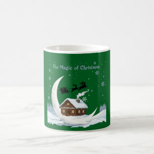 Whimsical "The Magic of Christmas" Santa Sleigh Coffee Mug