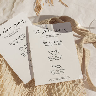 Whimsical The Night Before Rehearsal Minimalist Invitation