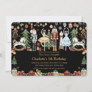 Whimsical The Nutcracker Christmas Ballet Birthday Invitation