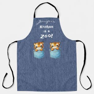 Whimsical Tiger All-Over Print Apron