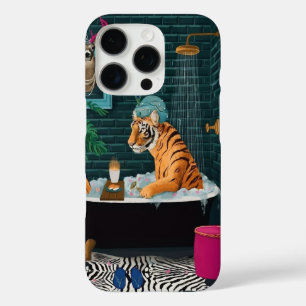 Whimsical Tiger in a Bubble Bath Phone Case