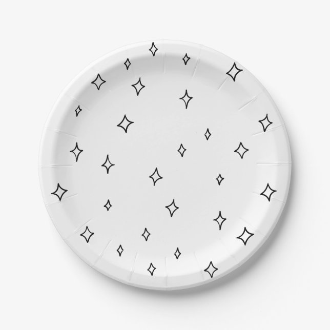 Whimsical Tini Bit Older Birthday Star Paper Plate (Front)