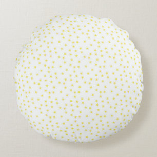 Whimsical Tiny Stars Celestial Seamless Pattern Round Pillow