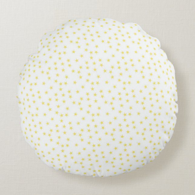 Whimsical Tiny Stars Celestial Seamless Pattern Round Pillow (Front)