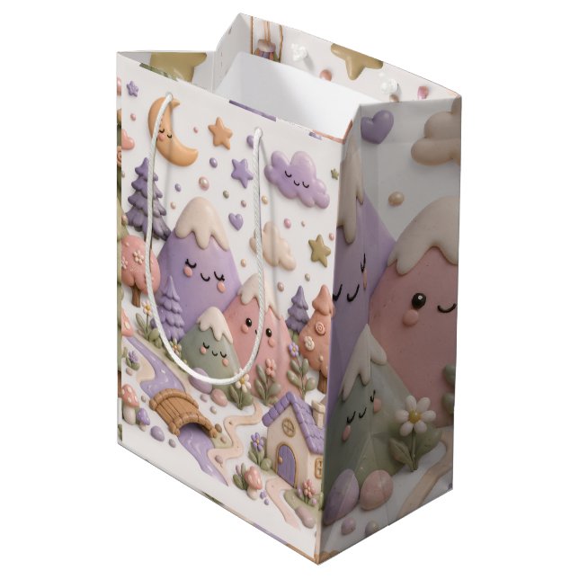 Whimsical Tissue Paper Medium Gift Bag (Back Angled)