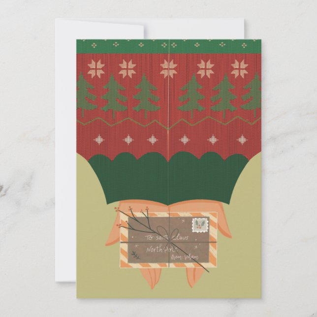 Whimsical "To Santa" Christmas Card 5x7-xmas (Front)