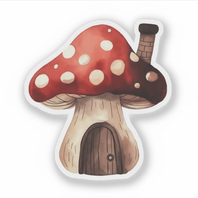 Whimsical Toadstool Mushroom House Illustration (Front)