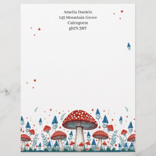 Whimsical Toadstool Personalized Letterhead