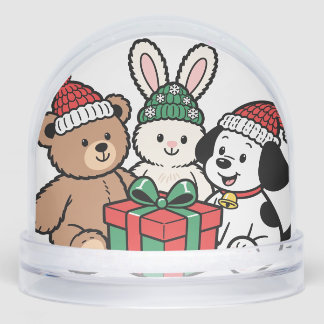 Whimsical Toys and Christmas Gifts in Snow Globe