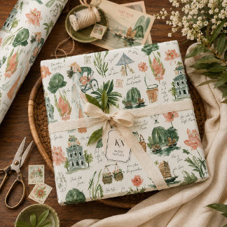 Whimsical Travel Vietnam Watercolor Wrapping Paper