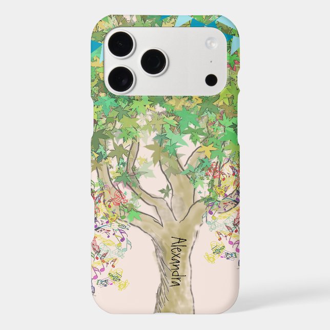 Whimsical Tree Birdcage Bright Colour Musical Note (Back)