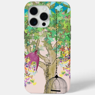 Whimsical Tree Birdcage Bright Colour Musical Note iPhone 15 Pro Max Case