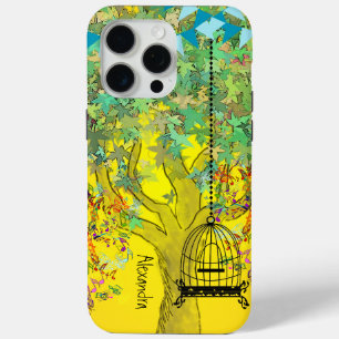 Whimsical Tree Birdcage Bright Colour Musical Note iPhone 15 Pro Max Case