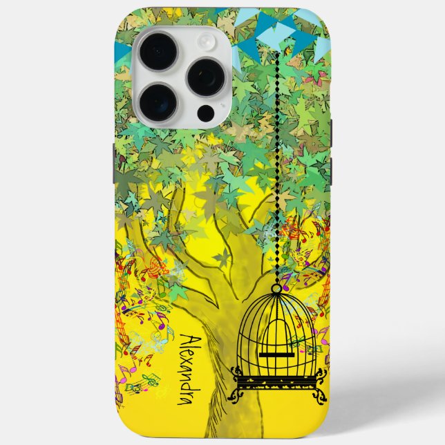 Whimsical Tree Birdcage Bright Colour Musical Note Case-Mate iPhone Case (Back)