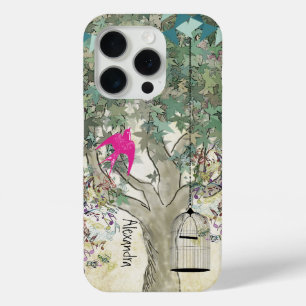 Whimsical Tree Birdcage Colourful Musical Tree iPhone 15 Pro Case