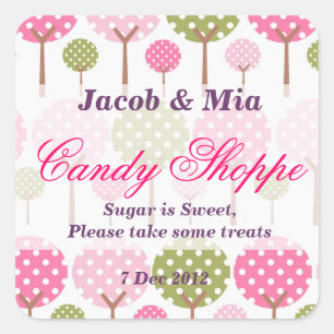 Whimsical Tree Candy Shoppe Sticker