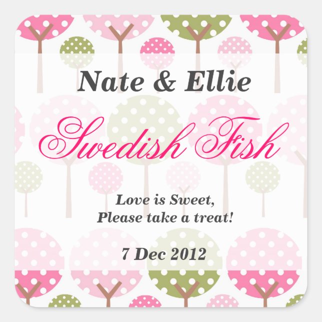 Whimsical Tree Dessert table Sticker (Front)