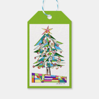 Whimsical Tree Fun Gift Tag by Leslie Clair Bures