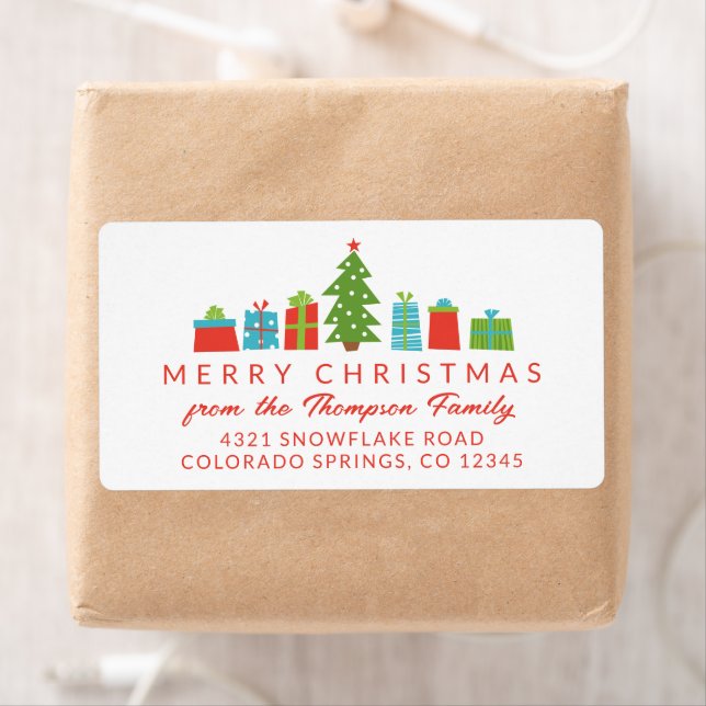 Whimsical Tree & Gifts Merry Christmas (Insitu)