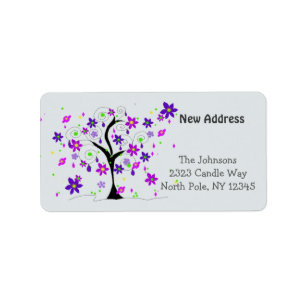 Whimsical Tree New Address Label