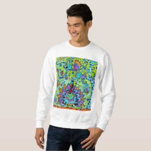 WHIMSICAL TREE OF LIFE BIRDS PAINTING SWEATSHIRT