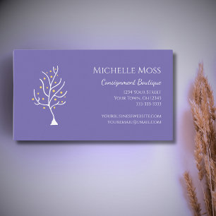 Whimsical Tree of Life Drawing Lavender Purple  Business Card
