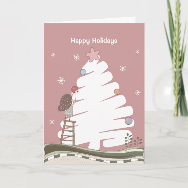 Whimsical Tree Photo Greeting Card (Front)