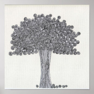 Whimsical Tree - See any birds? Poster