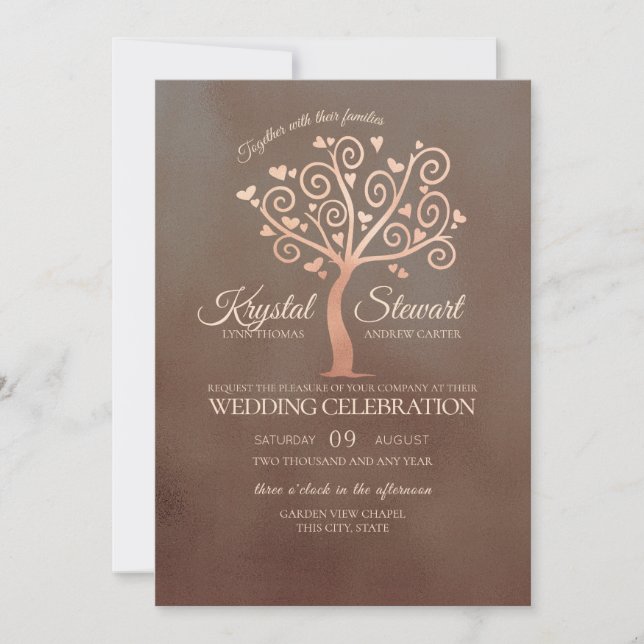 Whimsical Tree Wedding Invitation (Front)