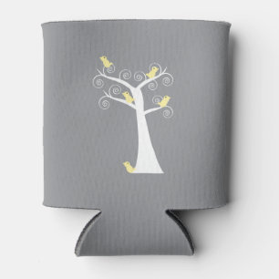 Whimsical Tree with Yellow Birds Can Cooler